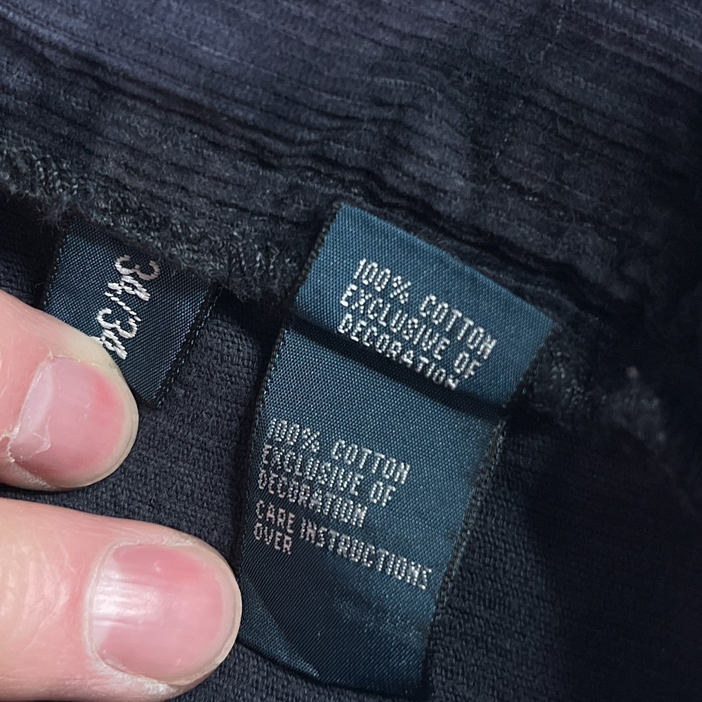 Vintage Polo Ralph Lauren Pants Mens 34x34 Blue Corduroy 650 Straight Cords - Picture 12 of 14